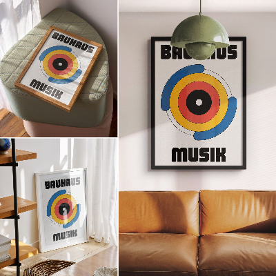 Zidni plakat Bauhaus stil kruži jakim bojama modernosti