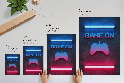 Plakat Dinamika sviraće podloge s neonskim piksel natpisom