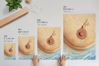 Dekorativni plakat šešir za plažu odmor od sunca toplina