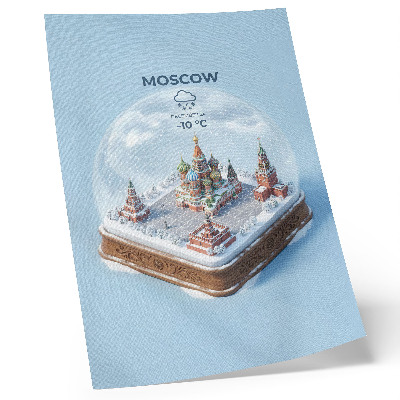 Zidni plakat Minijaturna Moskva u zimskoj snježnoj kugli