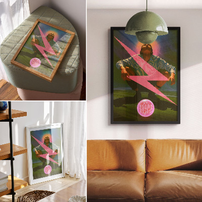 Plakat Neonske boje i iznenađujuća figura