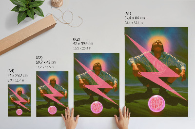 Plakat Neonske boje i iznenađujuća figura