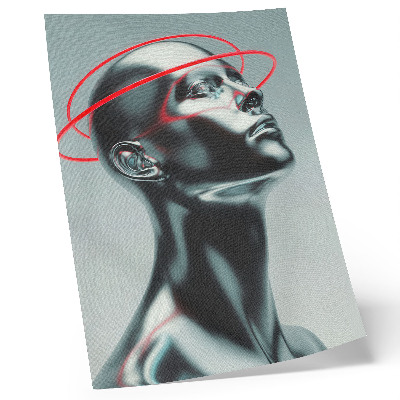 Zidni plakat Futuristička skulptura modernosti crveno-siva