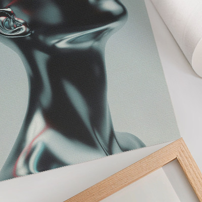 Zidni plakat Futuristička skulptura modernosti crveno-siva