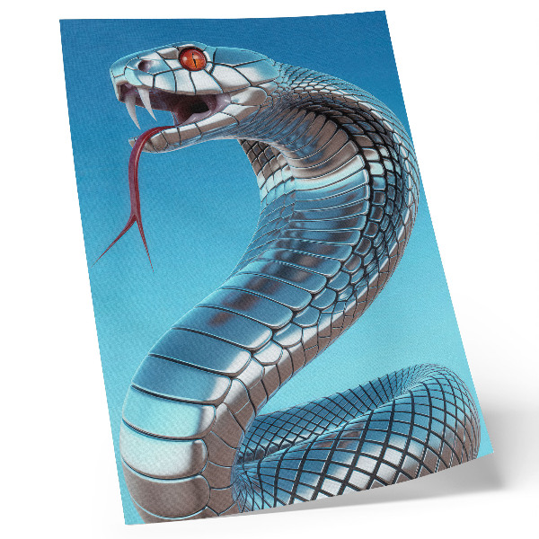 Zidni plakat Metalik zmijski plava pozadina crveni intenzitet