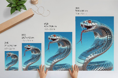 Zidni plakat Metalik zmijski plava pozadina crveni intenzitet