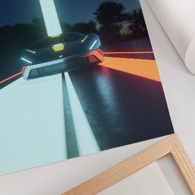 Dekorativni plakat Dinamične linije futurističkog automobila noću