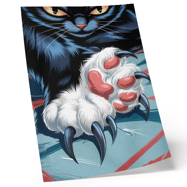 Tisak na platno Mačka s kandžama, žive boje, intenzivna dinamika