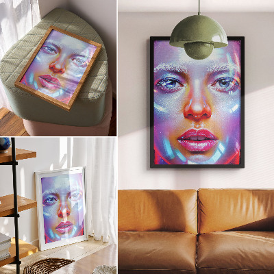 Zidni plakat Futuristički portret pun energičnih boja