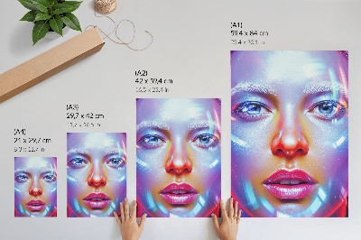 Zidni plakat Futuristički portret pun energičnih boja
