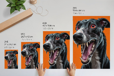 Plakat Crno krzno narančaste pozadine ekspresivni detalji