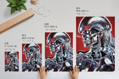 Tisak na platno Futuristički motiv lika crno-crveno