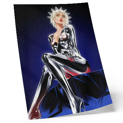 Plakat Futuristička figura, sjajni elementi, intenzivne boje