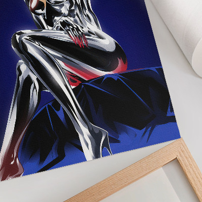 Plakat Futuristička figura, sjajni elementi, intenzivne boje