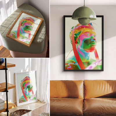 Tisak na platno Šareni futuristički portret lika