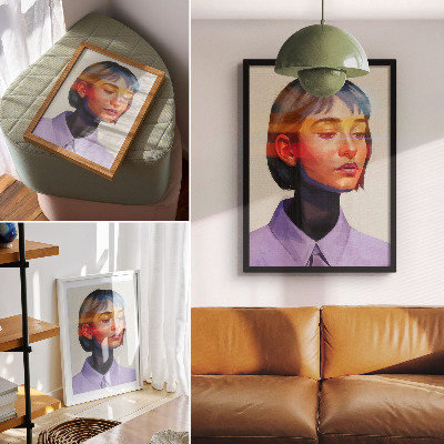 Zidni plakat Moderni minimalistički portret živih boja