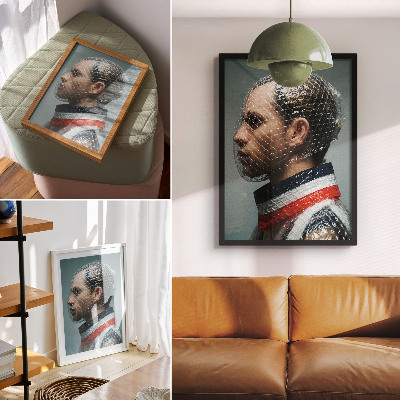 Dekorativni plakat Moderni portret s mjehurićastom folijom