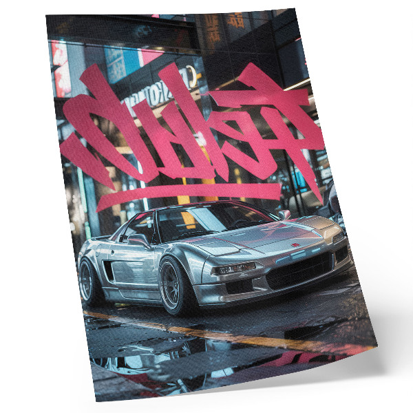 Zidni plakat Grafiti sportskih automobila, moderna atmosfera gradskog života