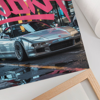 Zidni plakat Grafiti sportskih automobila, moderna atmosfera gradskog života