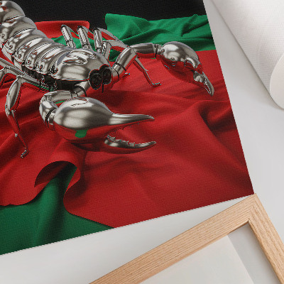 Plakat Metalni škorpion na šarenoj tkanini
