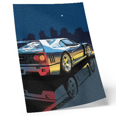 Tisak na platno Sportski automobil grad noć moderna elegancija