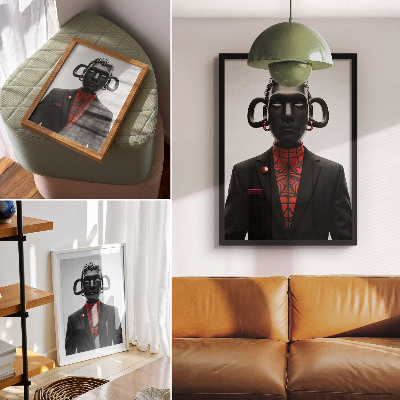 Zidni plakat Futuristički dizajn s crno-crvenim motivom