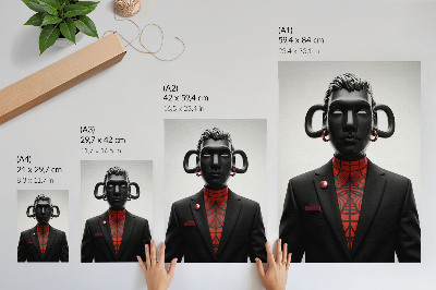 Zidni plakat Futuristički dizajn s crno-crvenim motivom