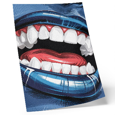Dekorativni plakat Intenzivne boje usana kontrastiraju dinamičan stil