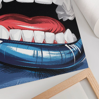Dekorativni plakat Intenzivne boje usana kontrastiraju dinamičan stil
