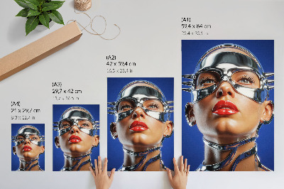 Zidni plakat Futuristička figura, intenzivne boje, modernost