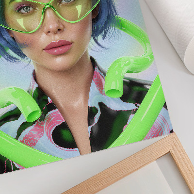 Dekorativni plakat Futuristički portret žene s energijom boje