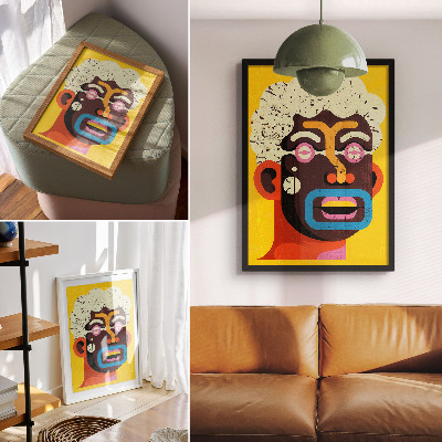 Tisak na platno Šareni portret, apstraktni oblici, intenzivne boje