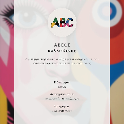 Dekorativni plakat Sočna paleta apstraktnih oblika dinamičnog portreta
