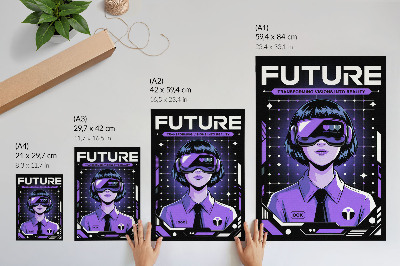 Zidni plakat Ljubičasta dinamična tema buduće tehnologije