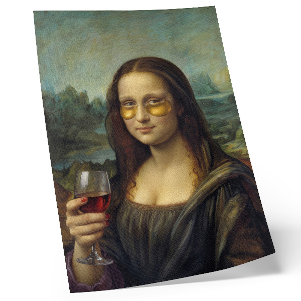 Dekorativni plakat Portret renesanse crnog vina sa žutim čašama