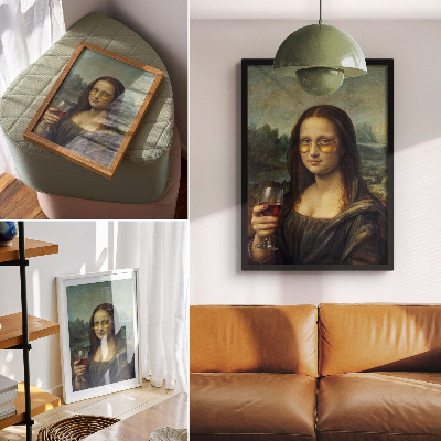 Dekorativni plakat Portret renesanse crnog vina sa žutim čašama