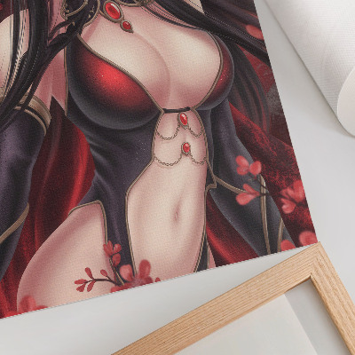 Tisak na platno Anime ljepota elegancija, dinamična crvena crna