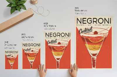 Zidni plakat Retro stil koktel grafike elegancija nostalgija