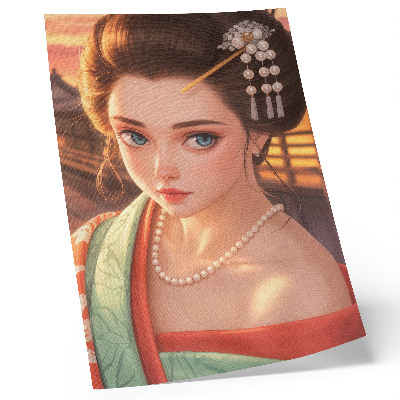 Plakat Portret žene u tradicionalnoj nošnji s biserima