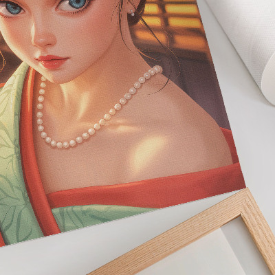 Plakat Portret žene u tradicionalnoj nošnji s biserima