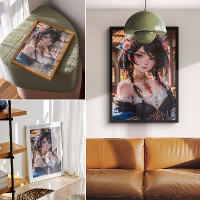 Tisak na platno Fantazijski portret žene s nakitom