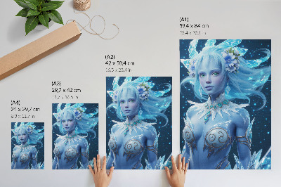Plakat Fantastična atmosfera, čarobna figura, kristali leda