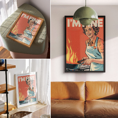Tisak na platno Pop art stil, šareni akcenti, dinamična kompozicija