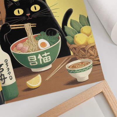 Plakat Mačka s ramenom i limunima, japanska tema, bezvremenska atmosfera