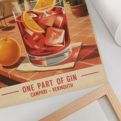 Zidni plakat Narančasto piće na terasi, retro atmosfera