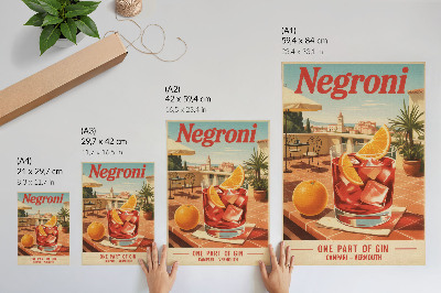 Zidni plakat Narančasto piće na terasi, retro atmosfera