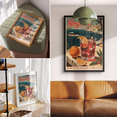 Plakat Intenzivne boje, blagdanska atmosfera, more, narančasta