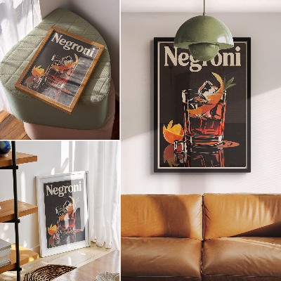 Dekorativni plakat Pijte s ledom i korom naranče