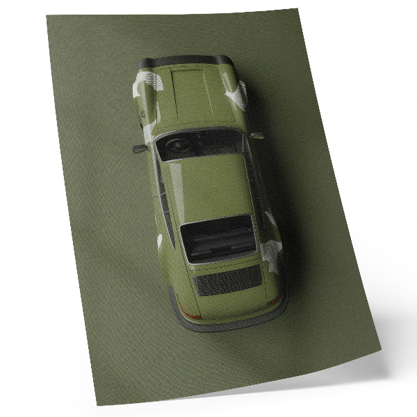 Plakat Elegantni zeleni automobil minimalizam jednostavnost