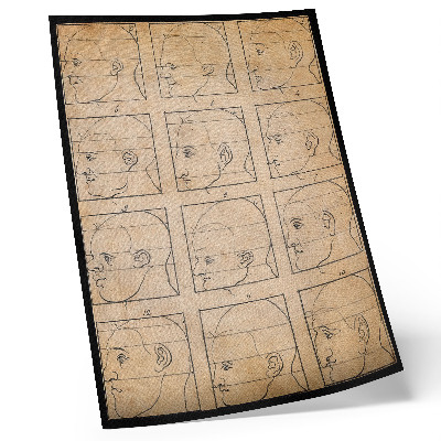 Plakat Dvanaest ljudskih profila u obrisu - crtež Alberta Dürera, oko 1794.